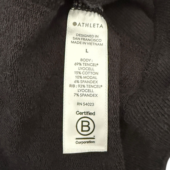 Athleta Faded Black Long Sleeve Sweatshirt Dress Size L - Picture 5 of 5